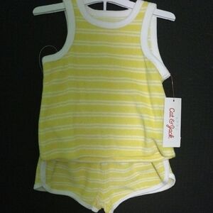 Cat & Jack Yellow and White Striped Tank Set​​